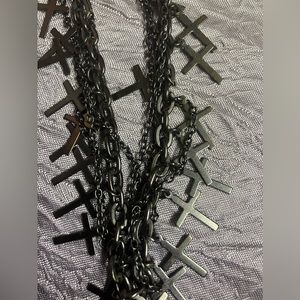 90’s Hot Topic layered cross necklace *goth style